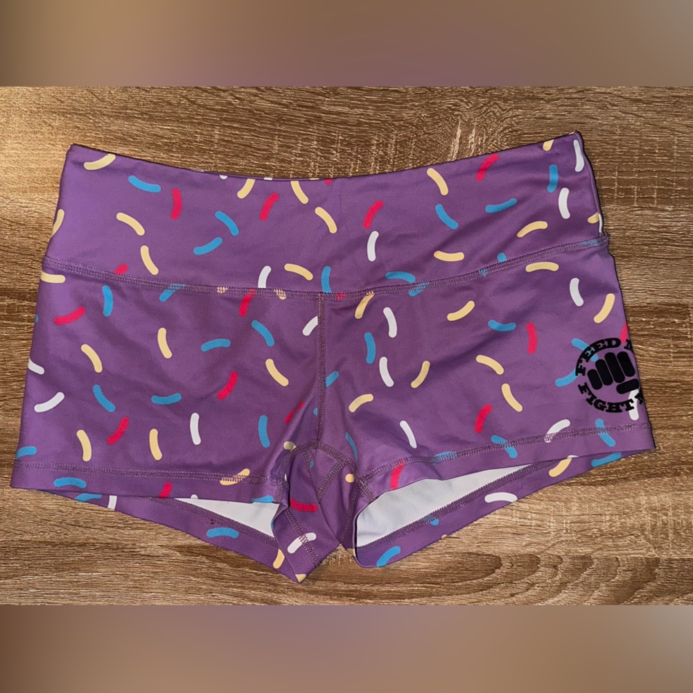 Feed Me Fight Me Sprinkle Print Booty Shorts Size Medium